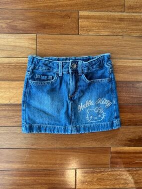 Hello Kitty Denim Skirt with Rhinestone Kitty - Blue